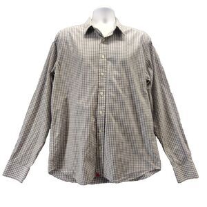 UNTUCKit Shirt Mens XL Tall Lavender Gray White Check Long Sleeve Button Up